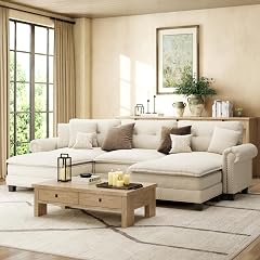 HERAS HOUSE 116 1 Mid-Century Modern Couch Oversized U Shaped Couches for Living Room Comfy Cloud Couch with