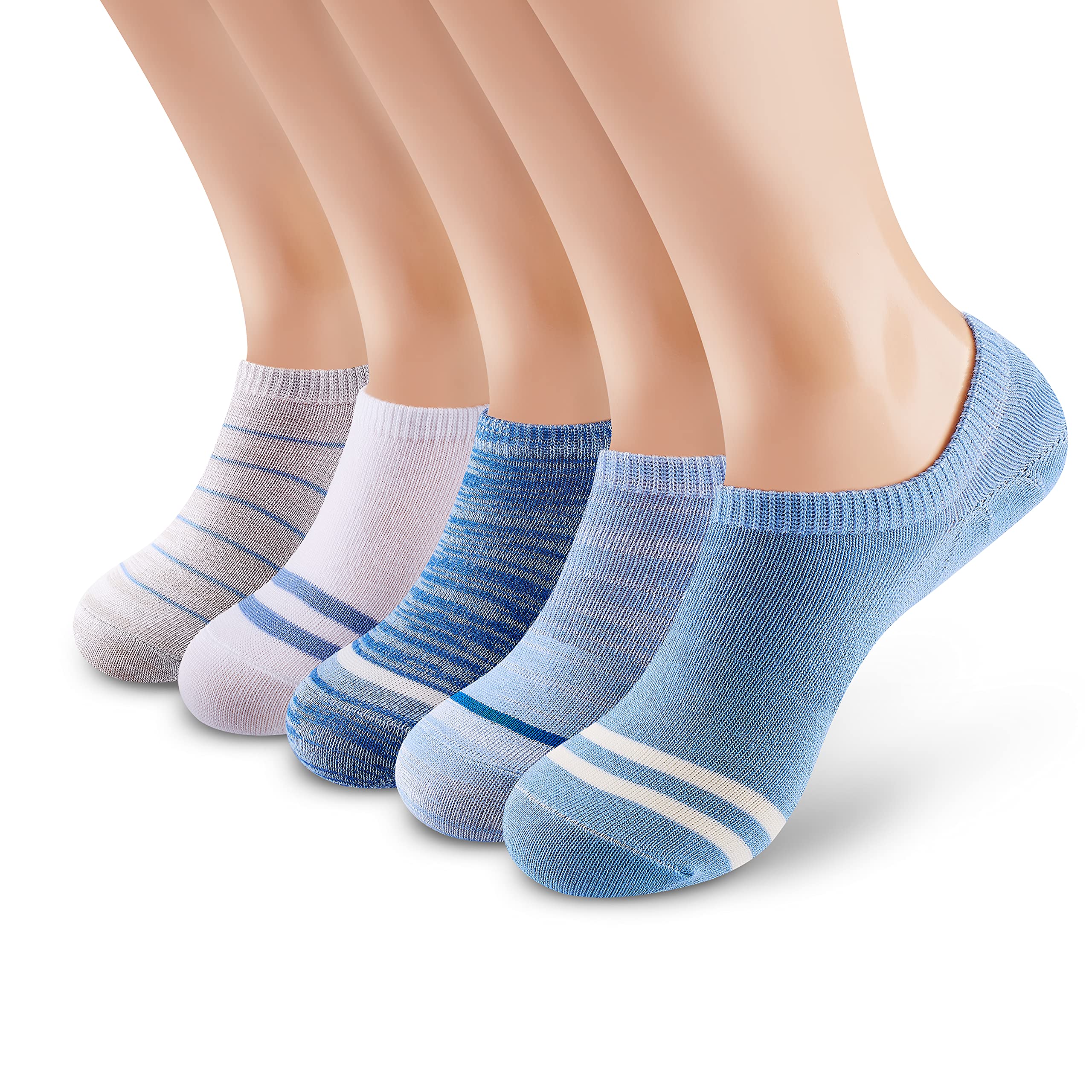 MONFOOT Men's/Women's 10 Pairs Invisible No Show Non slip Socks, Multipack