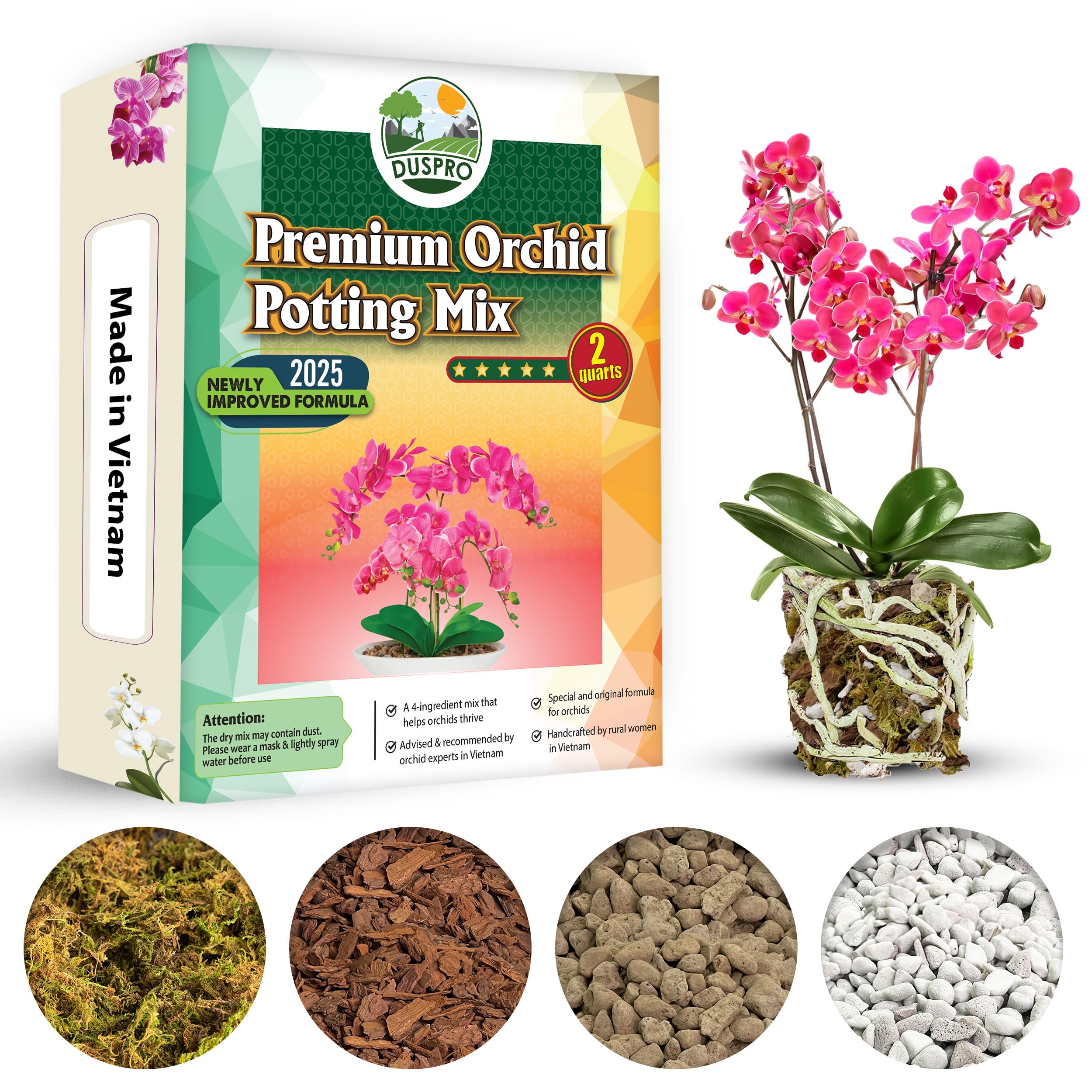 Amazon.com : [Upgraded] DUSPRO Orchid Potting Mix for Repotting