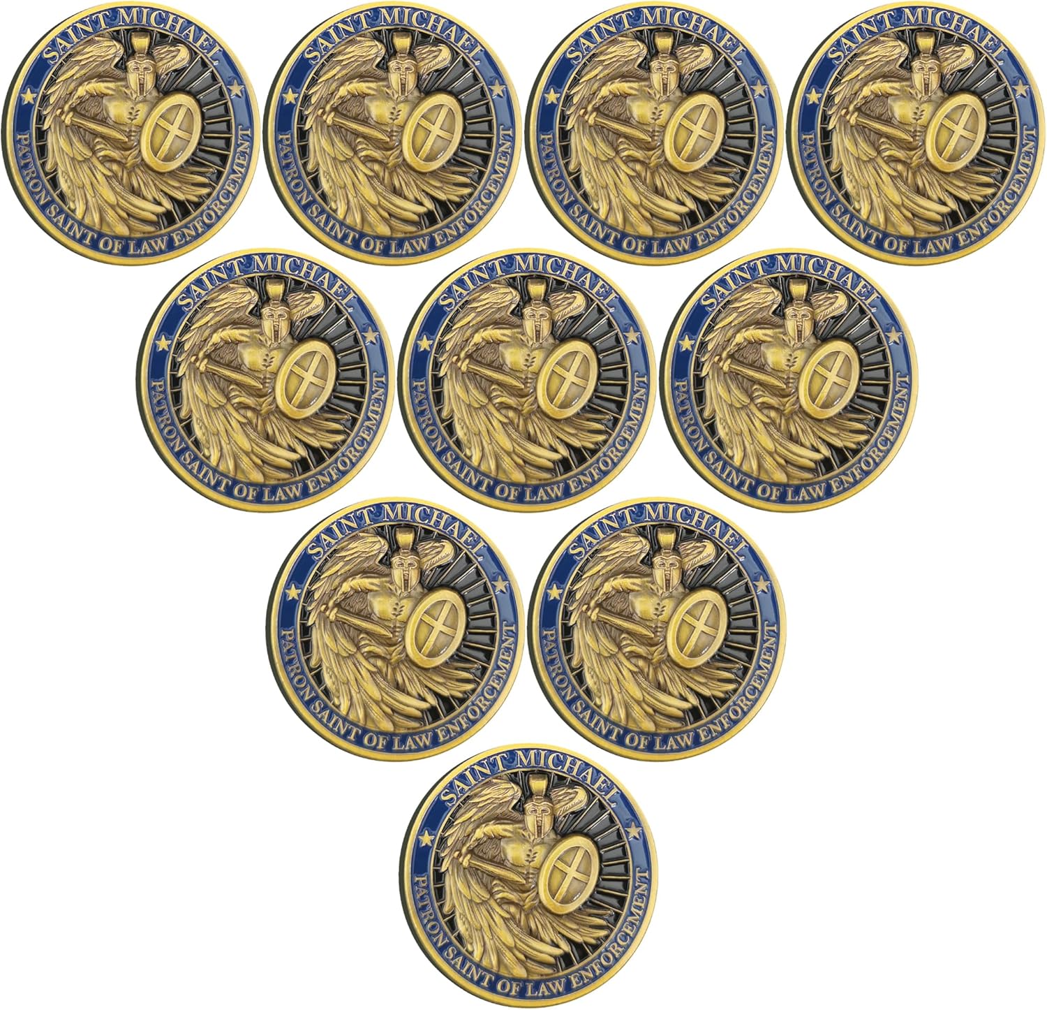 Saint Michael Bless The Law Enforcement Challenge Coin (Pack of 10) (Pack of 10) Thumbnail