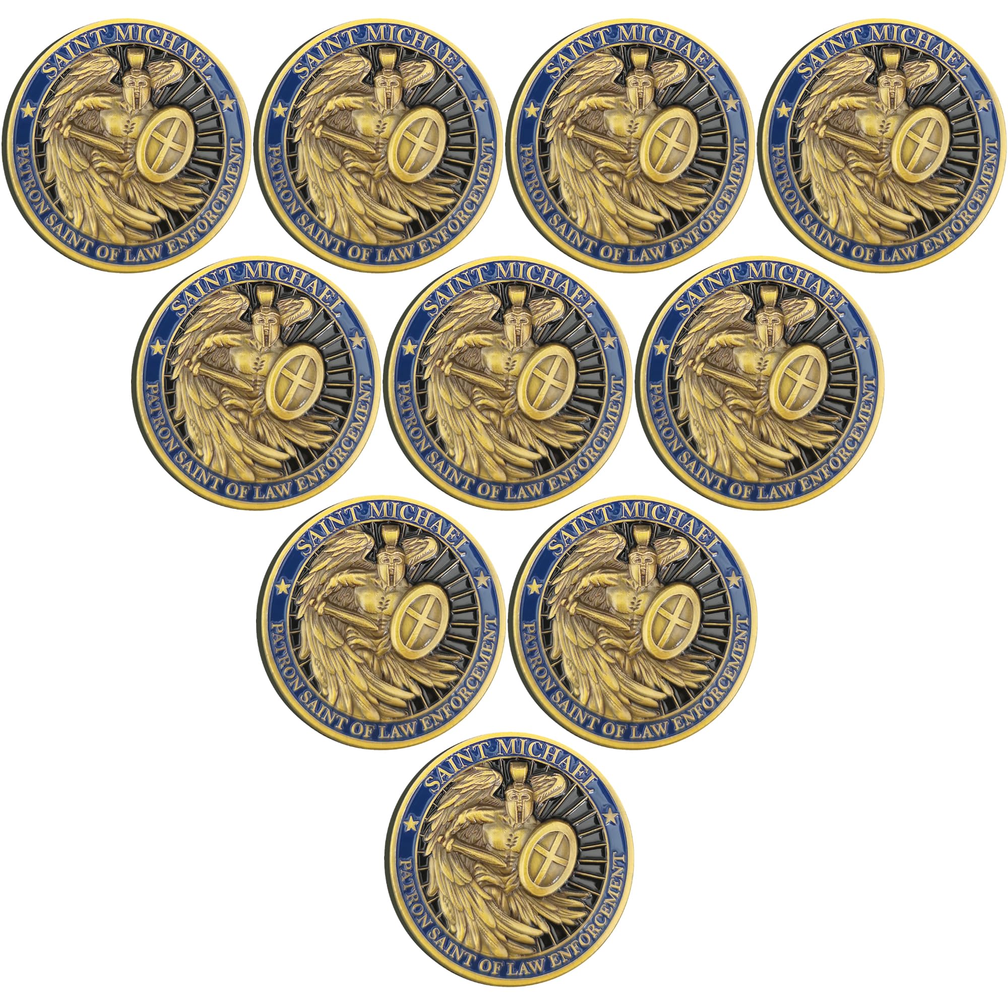Saint Michael Bless The Law Enforcement Challenge Coin (Pack of 10)