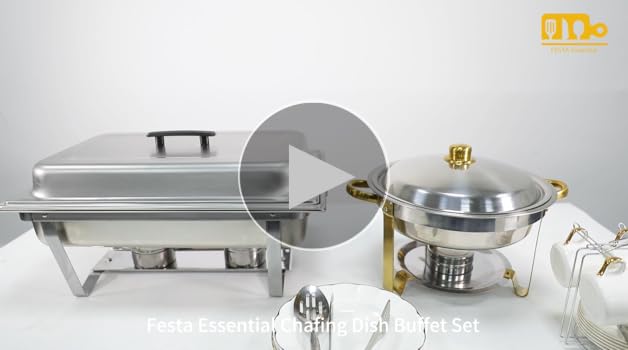 Lot De 4 Chauffe-Plats Buffet - VEVOR - 4 Bacs De 7,5L Chauffant - 8