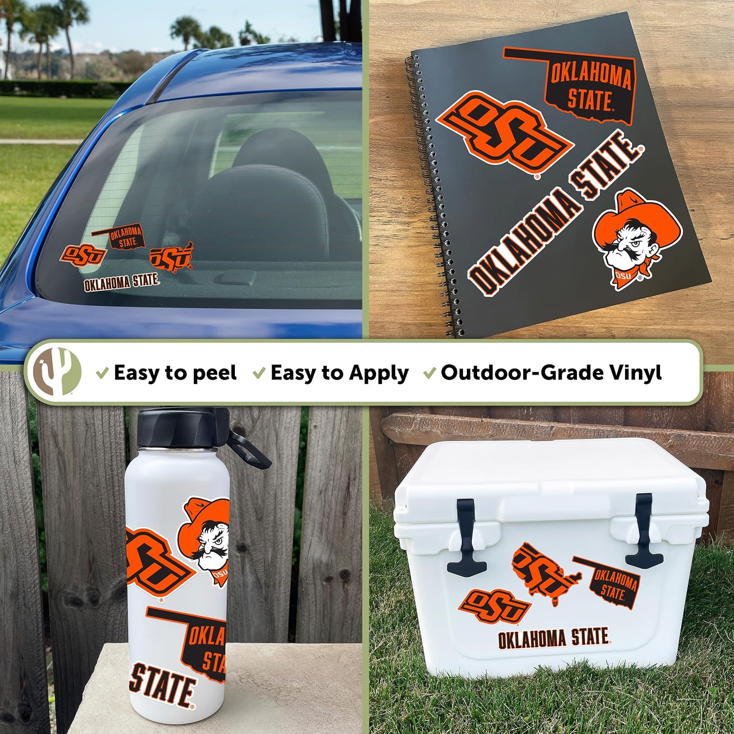 Desert Cactus Oklahoma State University Sticker OSU Cowboys Vinyl Decals Laptop Water Bottle Car Sheet T2 (Type 2-3)