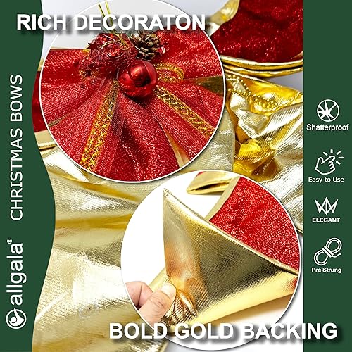 Miniatura 3 de allgala Arcos decorativos de Navidad para guirnalda de corona, árbol de Navidad (24 pulgadas Jumbo 1-PK)-XBW93040