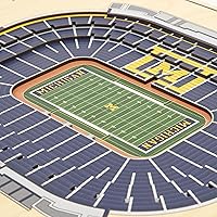 Vista 44 de YouTheFan NCAA Oklahoma Sooners - Arte de pared 3D de 5 capas con vista al estadio, Gaylord Family Oklahoma Memorial Stadium, 13.00 x 17.00 pulgadas