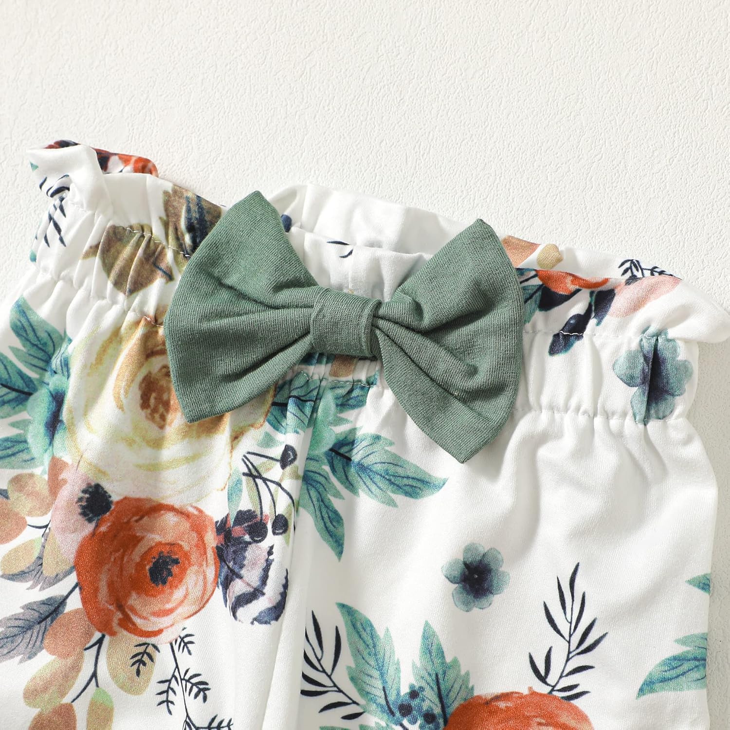 Kucnuzki Toddler Baby Girl Clothes Short Sleeve Ruffle Shirt Floral Pant Set 2 Piece Outfits For Girls Cute Clothing Set - Image 5