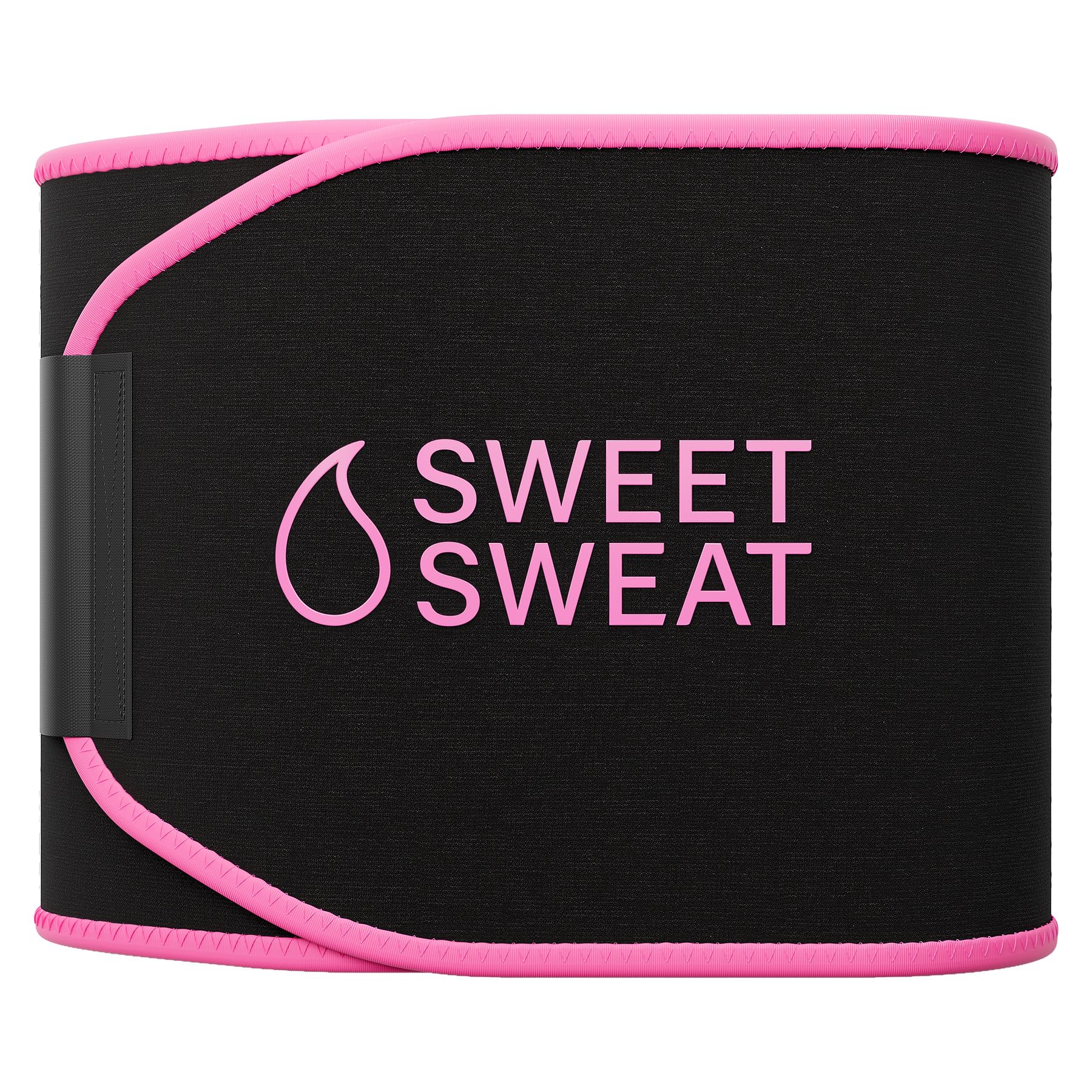 Sports ResearchSweet Sweat Waist Trimmer for Women and Men - Sweat Band Waist Trainer Belt for High Intensity Training and Gym Workouts, 5 Adjustable Sizes Black/Pink