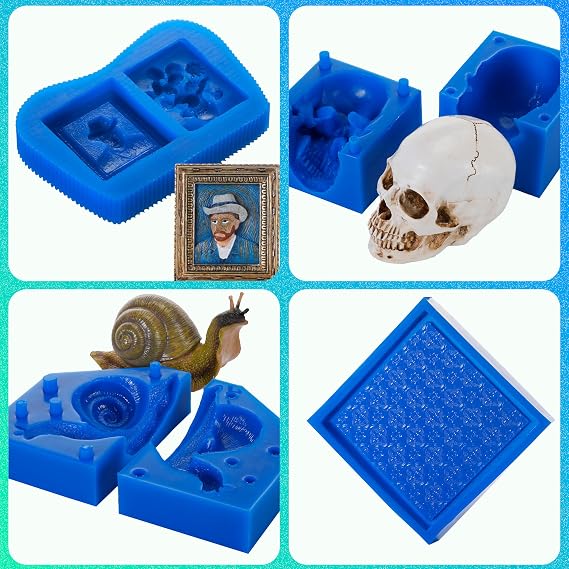 BBDINO Silicone Mold Making Kit Liquid Platinum 30A 2.42 Lbs Sapphire Blue