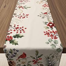 Christmas Decorations - Elegant Farmhouse Christmas Table Runner