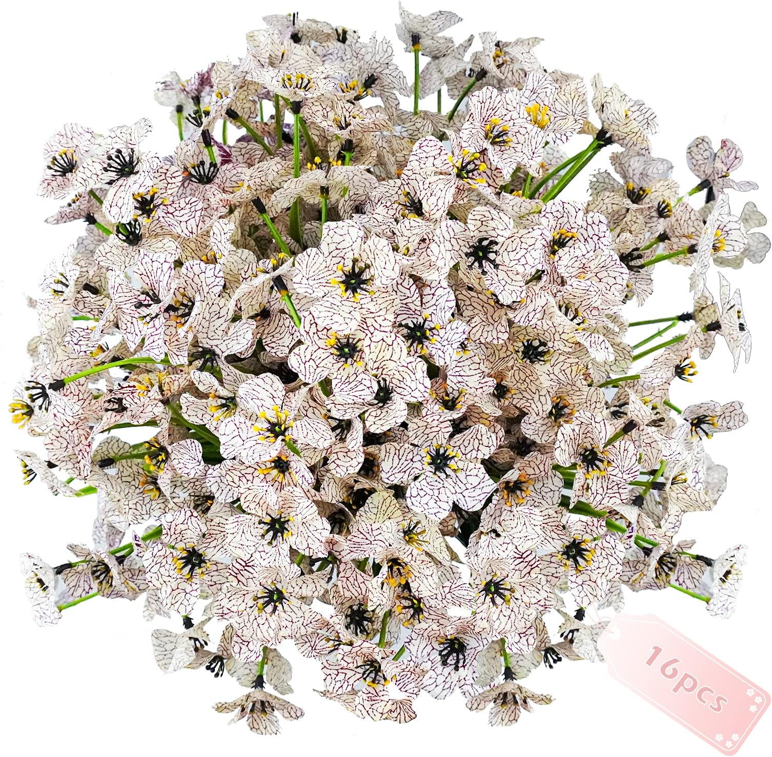 Uieke 16 Bundles Artificial Flowers, Outdoor Indoor UV Resistant Fake Flowers No Fade Faux Plastic Plants Garden Porch Window Box Home Decoration Wedding Farmhouse Décor (White)