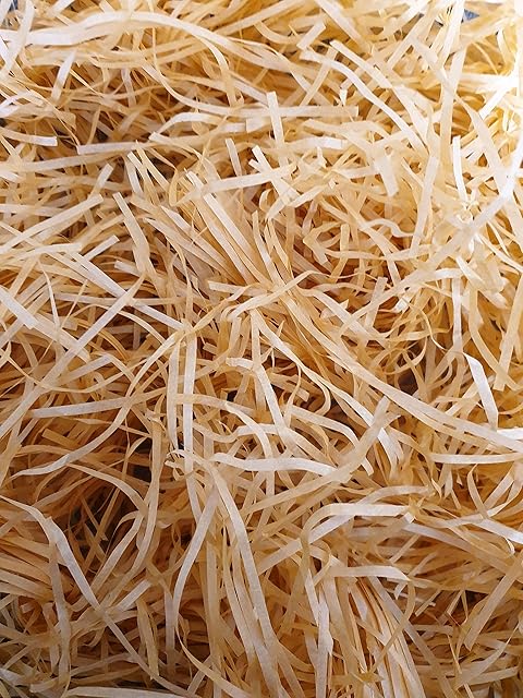 Shredded Tissue Paper 500 Grams, Hand Made Packaging, Light Brown for hampers and Box Gift Filling, Stuffing, Packaging, Christmas Gift Decoration, Natural, Fathers Day, Easter, Art Craft Kraft Paper