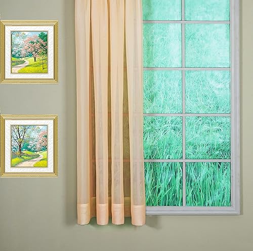 Today's Curtain - Cortina Emelia de gasa original, panel de 63 pulgadas, melocotón, 60 pulgadas de ancho x 63 pulgadas de largo