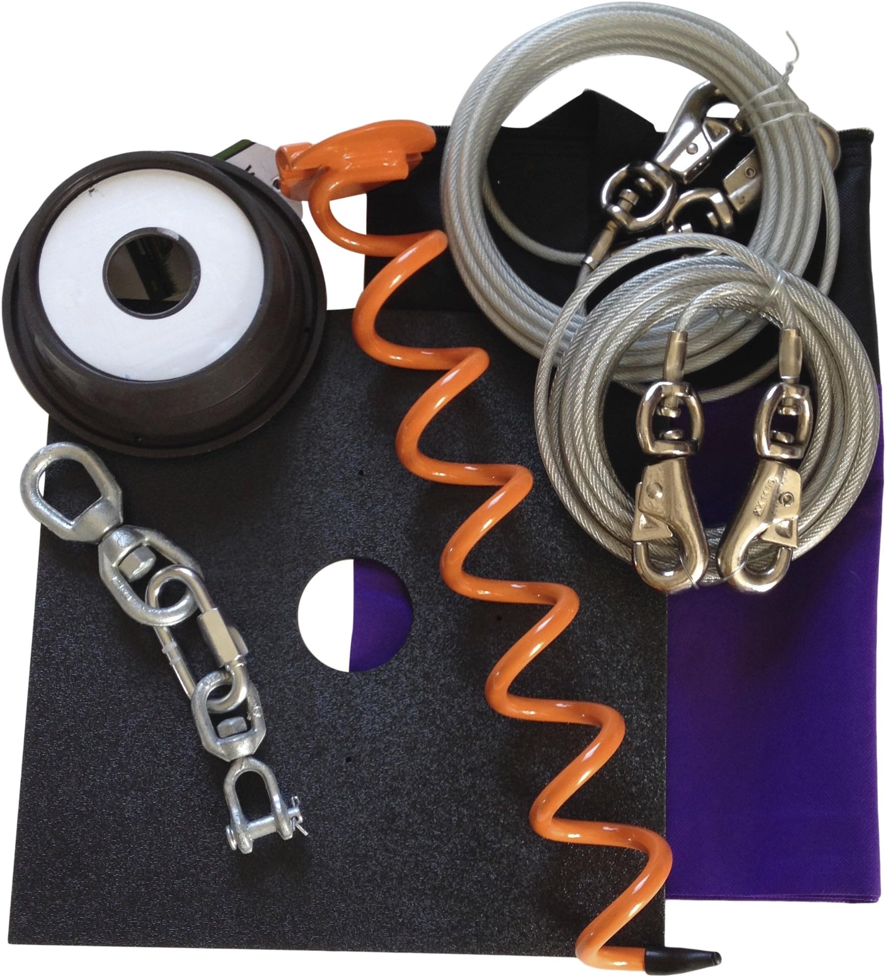 Double Dog Run 200 lb. Tangle Free Tie Out System, Large, Assorted