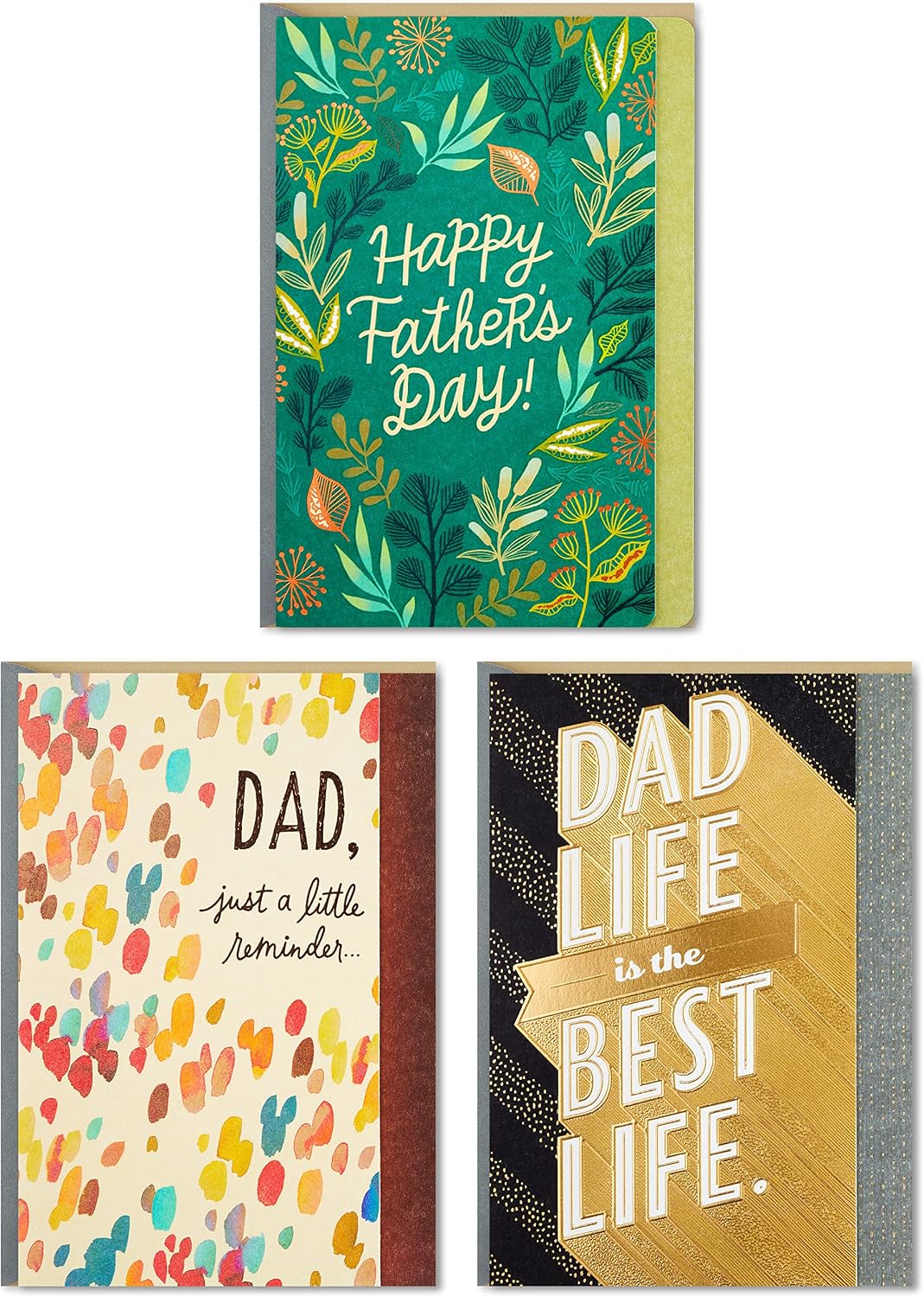 Hallmark Pack of 3 Assorted Fathers Day Cards (Wonderful Dads)