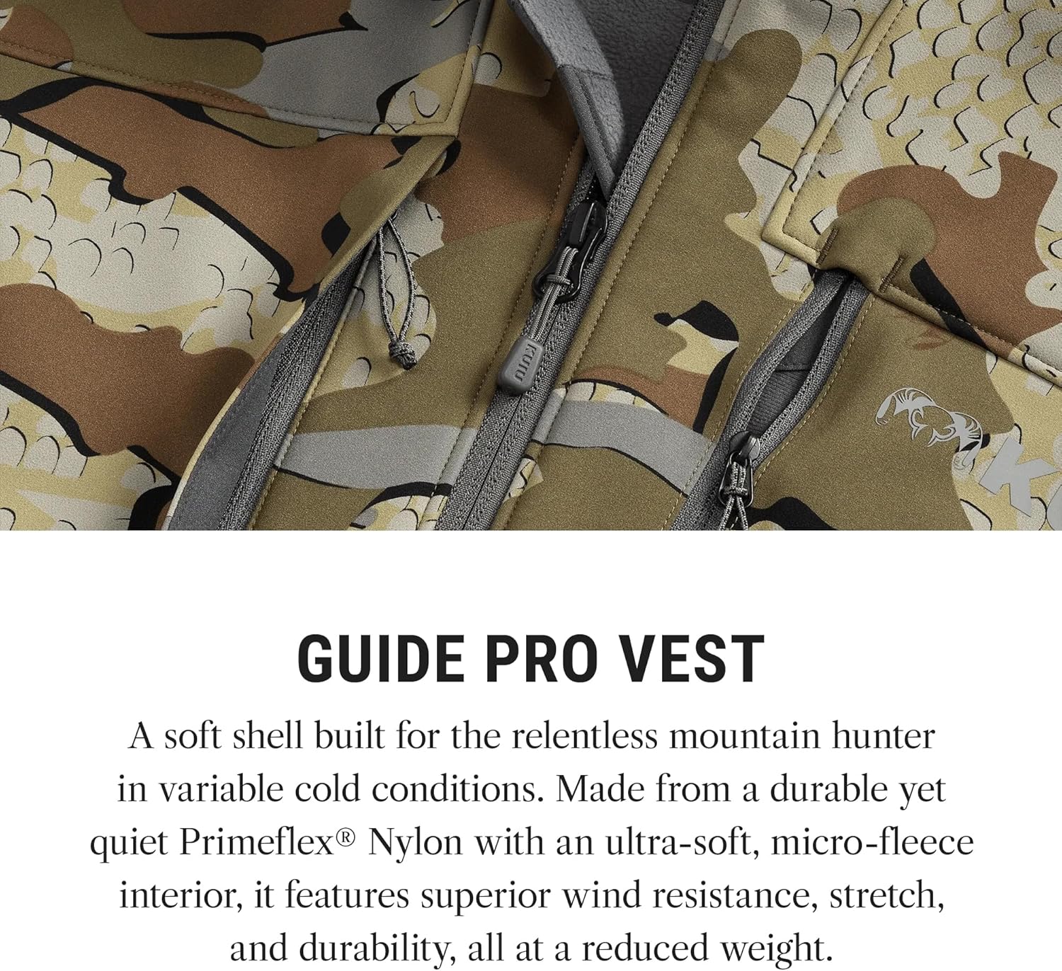 KUIU Guide PRO Vest – Wind & Water-Resistant Soft Shell Hunting Vest, Durable & Quiet with Fleece Lining for Cold Weather - Image 4
