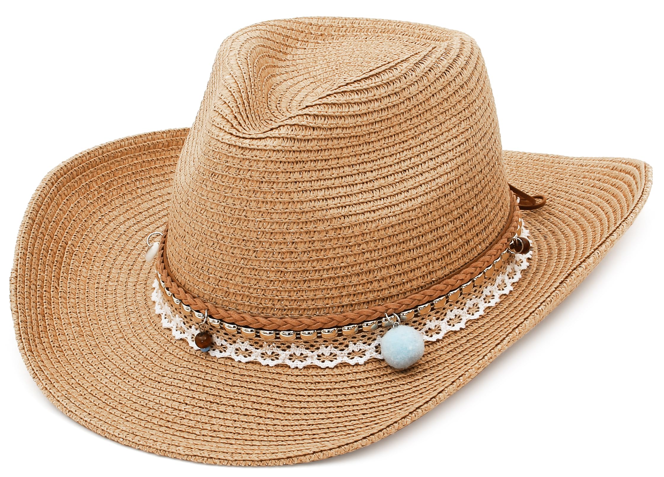 GEMVIE Sombrero de Panamá Unisex Sombrero de Paja Sombrero de Verano Sombrero de Playa de Fedora para Hombres Mujeres