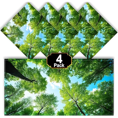 Aheroi Flourescent Light Covers, 4 Pcs 4 x 2 FT Magnetic Light Covers for Ceiling, Classroom Light Covers Ceiling Light Filters, Florescent Led Light Shade, Office Home Hospital Decor(Forest)