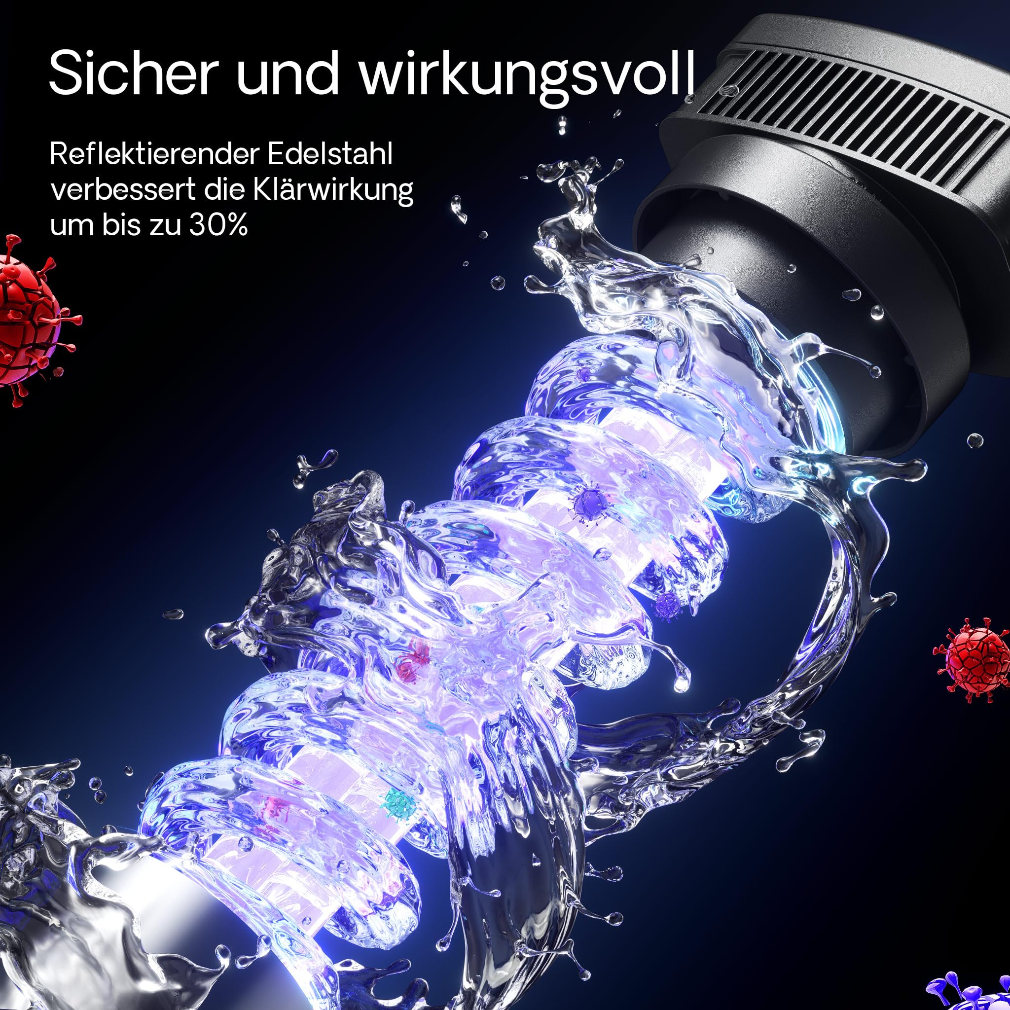 SunSun CUV-318 Teichklärer 3000 l/h / 18 W UVC Vorklärgerät für Teichfilter & Teichpumpe Wasserklärer mit UV-Lampe Lichtfilter zur Algenbekämpfung