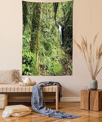 Miniatura 48 de Lunarable Tapiz de girasol tamaño Queen, ramo de ilustraciones inspiradas en la naturaleza abstracta composición retro, colcha colgante de pared,