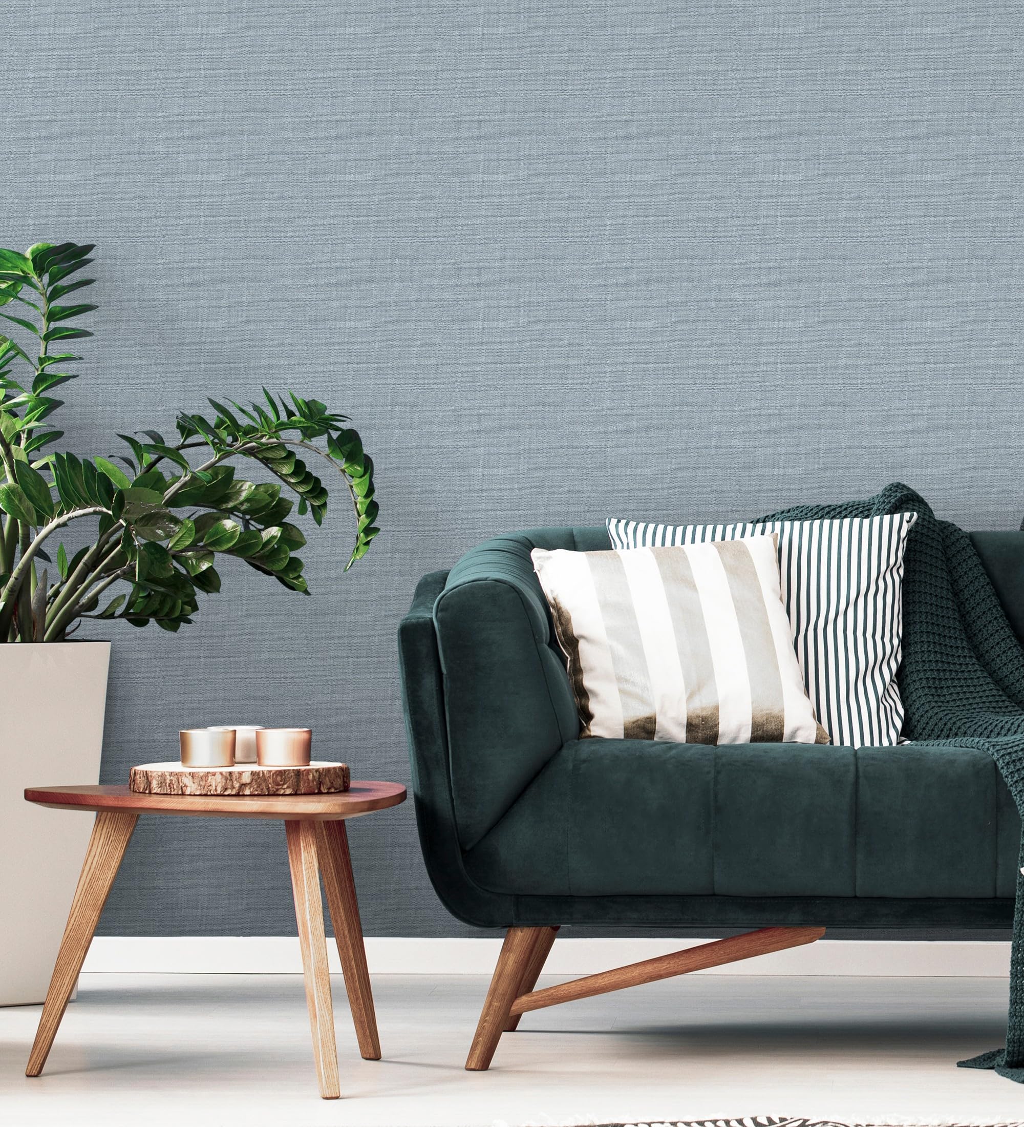 GAULAN 681930 - Papel pintado vinílico ecológico efecto fibra vegetal con textura en relieve para pared salón cocina baño dormitorio pasillo - Rollo de 10 m x 0,52 m