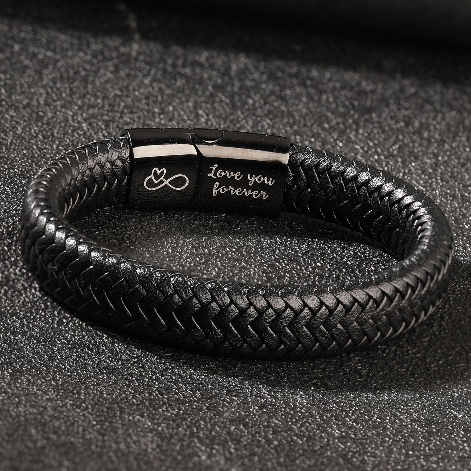 Valentines Day Gifts for Him Husband, Mens Leather Bracelet Easter Basket Stuffers I Love You Gifts for Him Boyfriend Men Bracelet Birthday Gifts for Son Godson Fathers Day Gift for Dad Christmas Anniversary Jewelry - Image 5