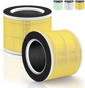 RP-AP088B Replacement Filter for RENPHO RP-AP088 RP-AP088W, RP-AP088B, Air Purifier, H13, True HEPA & Activated Carbon Filter, 360 , 4 Stage Filter, Perfect for Pet Owners, 2 Pack