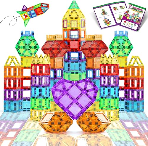 TOY Life Azulejos magnéticos para niños pequeños de 3 a 5 años, 62 piezas de bloques magnéticos para niños de 4 a 8 años, bloques magnéticos,