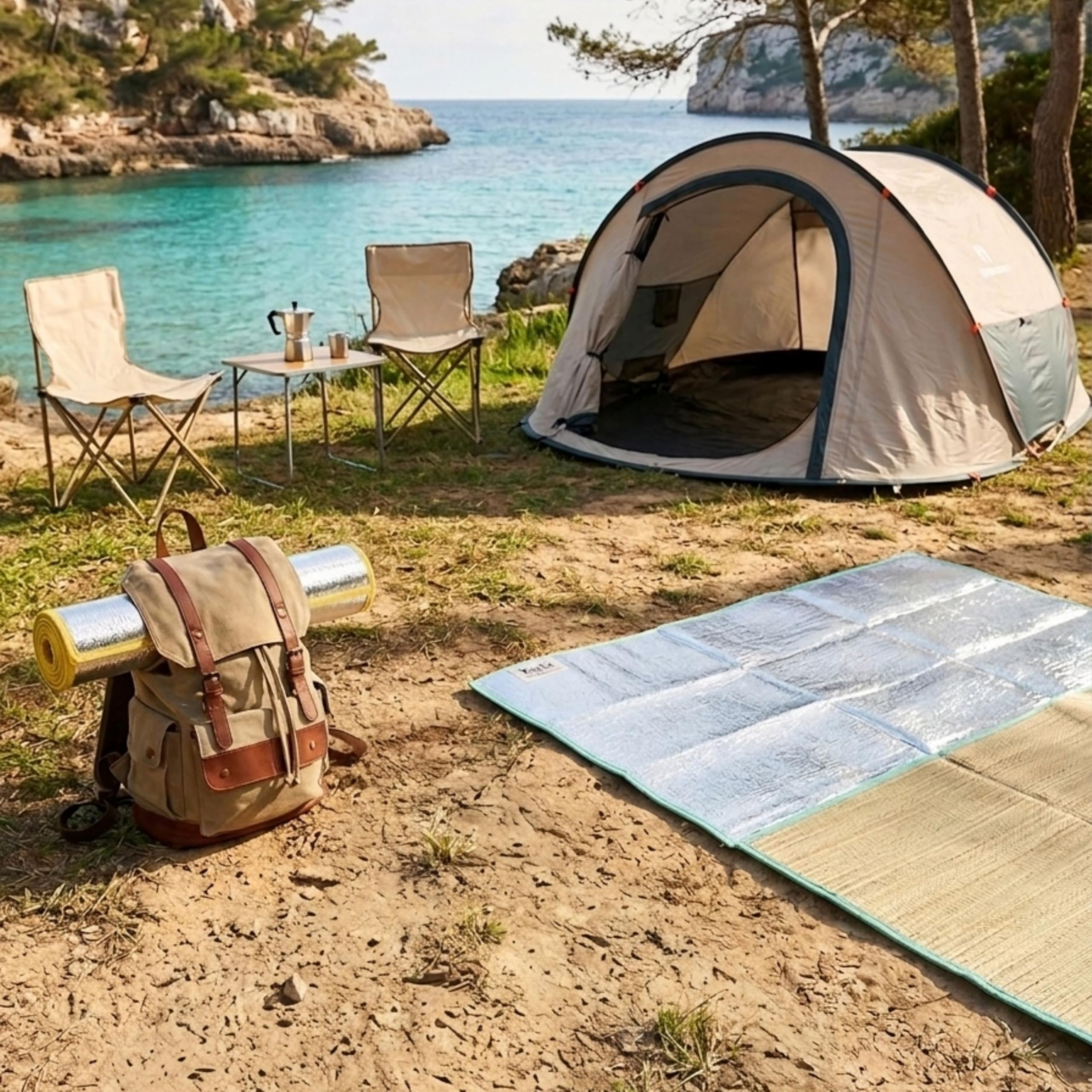 YASTA Telo Mare Antisabbia Coperta Impermeabile 175x70 cm Fondo Alluminio Isolante Arrotolabile