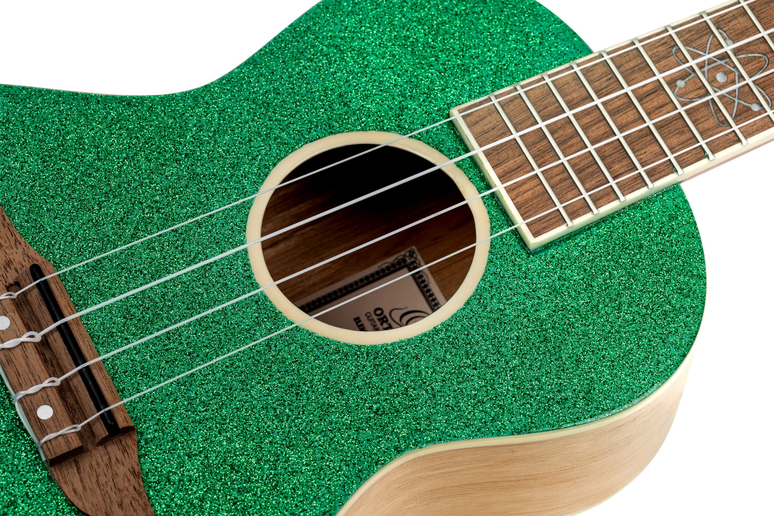 Ortega Guitars Ukulélé Concert Acoustique – Série Element – Housse Incluse – Épicéa, Vert (RUEL-MGR)