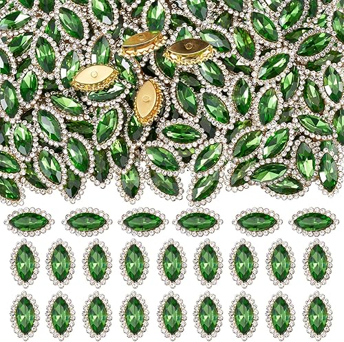 Miniatura 5 de 30 unidades de diamantes de imitación de cristal de cristal con parte trasera plana de 0.27 x 0.69 pulgadas (0.276 x 0.591 in) para vestido, bolsa,