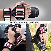 Vista 6 de USA Gear Cámara profesional con manija y correa de mano con diseño de neopreno acolchada y placa de metal. Compatible con Canon, Fujifilm, Nikon