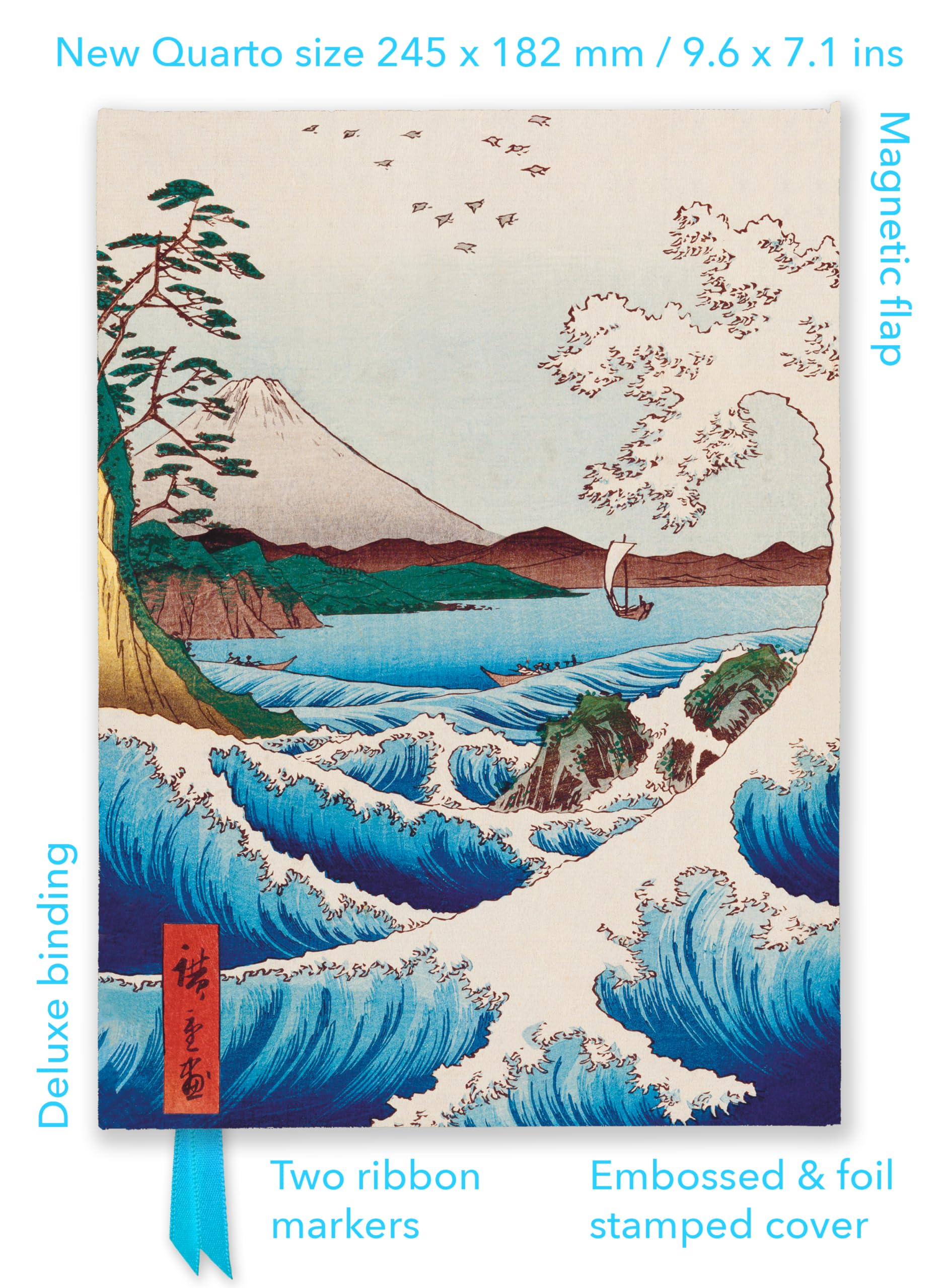 Utagawa Hiroshige: Sea at Satta (Foiled Quarto Journal) (Flame Tree Quarto Notebook)