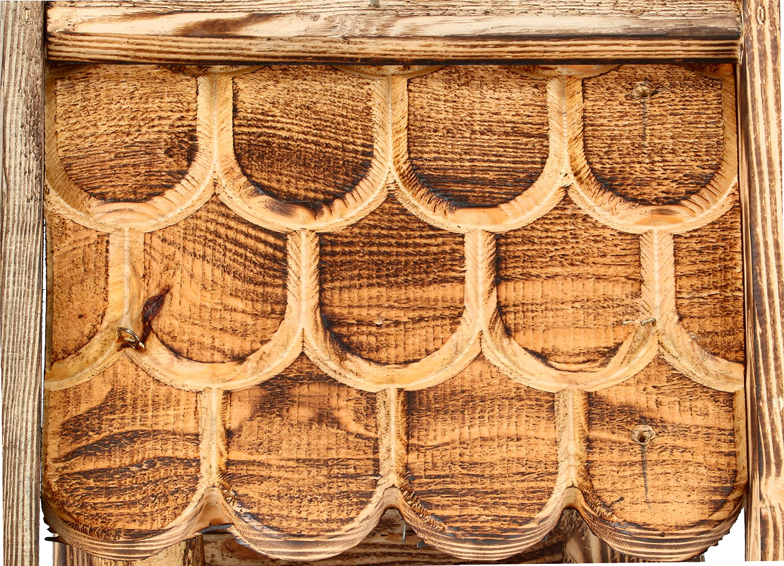 KOTARBAU® Comedero para Pájaros - Madera Quemada Clara - 39 x 27 x 26 cm - Marrón - Comedero Colgante para Pájaros Silvestres Exterior - Jardín Terrazal
