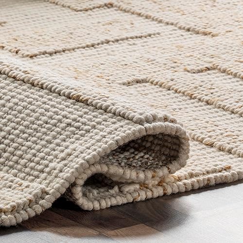 Miniatura 5 de nuLOOM Danielle - Alfombra abstracta de lana alta-baja, 4 x 6, marfil