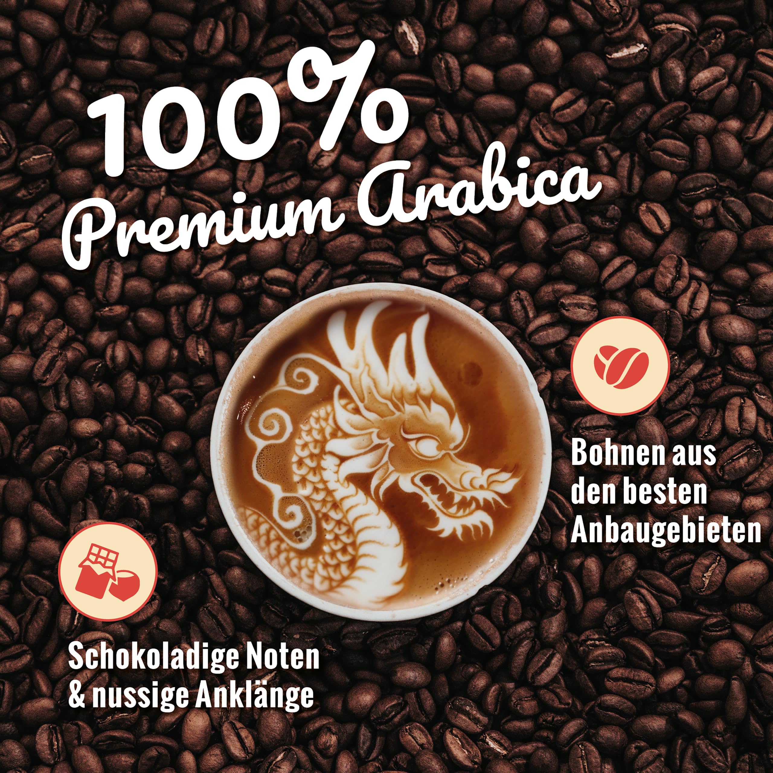 BLANK ROAST - Barista Tattoo Kaffee Kreme - 1kg (9er Pack) - im Trommel-Röstverfahren geröstet - Bohnen aus den besten Anbaugebieten - Premium Arabica - kräftig, schokoladig & nussig - säurearm