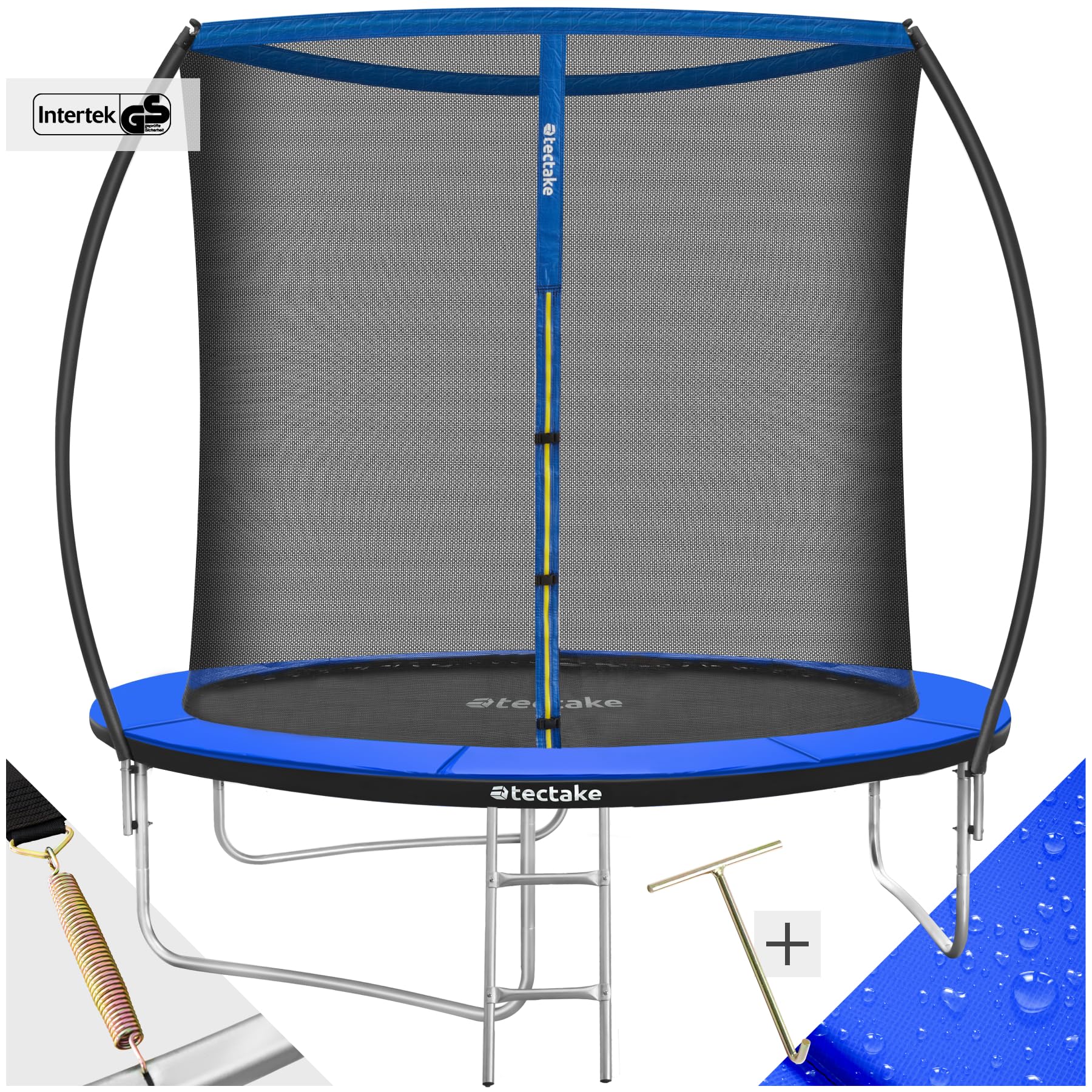 Trampoline acier 366 cm ø filet de sécurité coussin de protection poteaux rembourrés zippé, noir/bleu TECTAKE | Leroy Merlin Trampoline acier 366 cm ø filet de sécurité coussin de protection poteaux rembourrés zippé, noir/bleu TECTAKE | Leroy Merlin