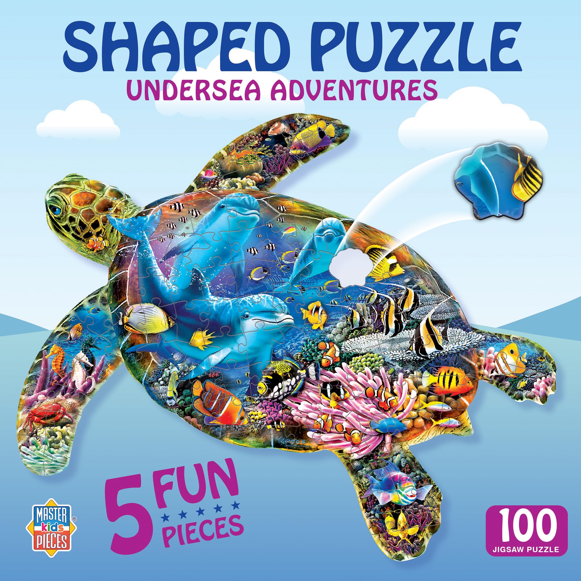 MasterPieces Puzzle en forme de 100 pièces pour enfants – Aventures sous-marines – 35,6 x 48,3 cm
