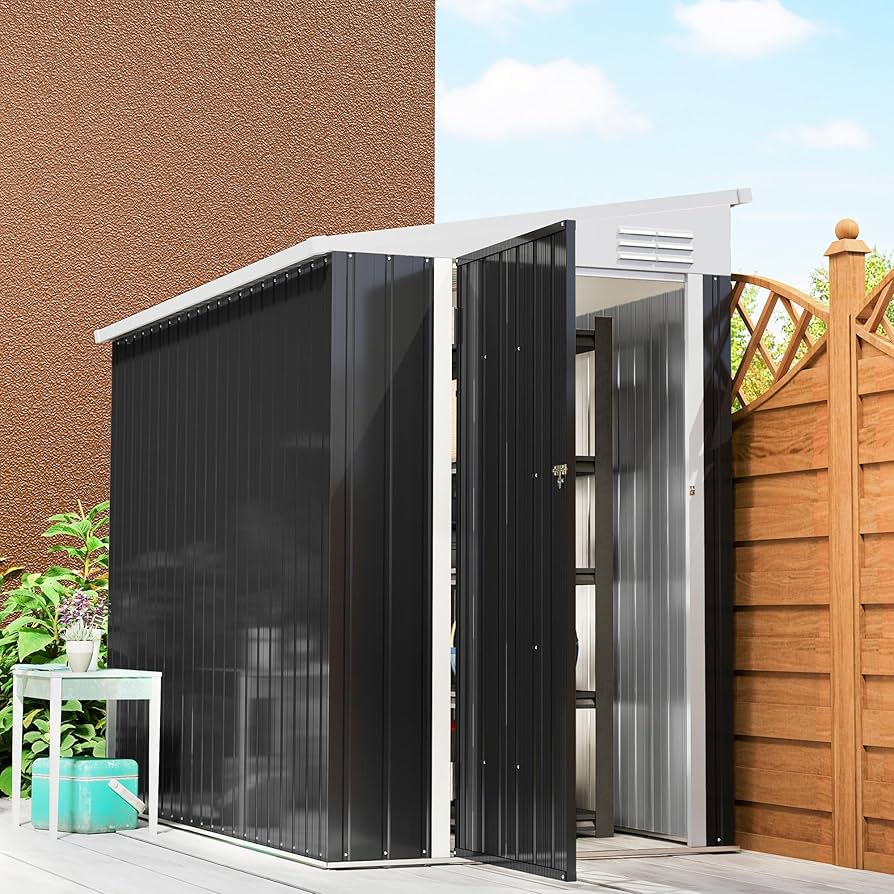 Amazon.com : Outsunny 4' x 7.7' Metal Outdoor Storage Shed