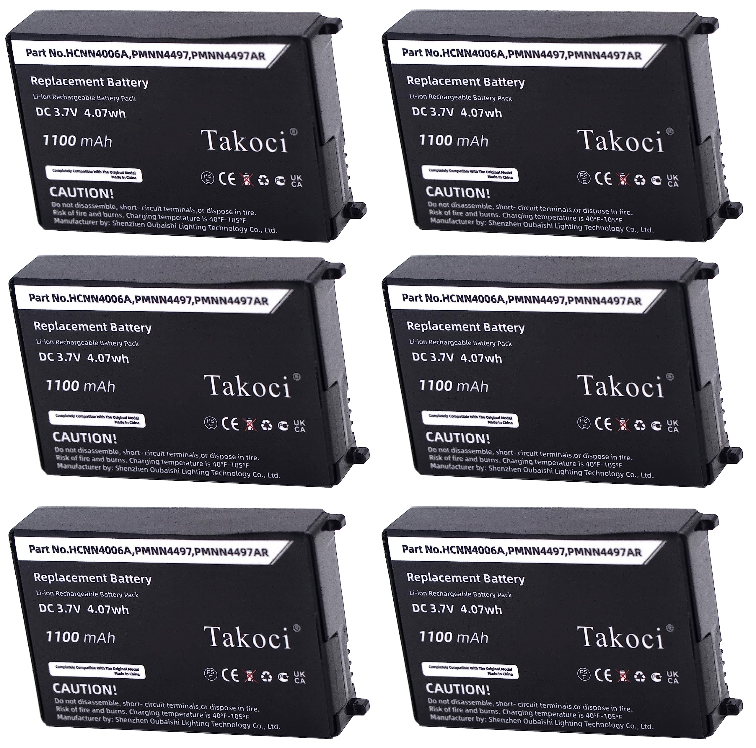TAKOCI (6 Pcs) Replacement Battery for Motorola CLS1100 CLS1410 CLS1450CB CLS1450CH,fits BAT56557 HCLE4159B HCNN4006