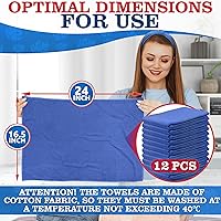 Vista 2 de Toallas quirúrgicas Huck de algodón, color: azul. 15" x 25" – Paquete de 12 piezas.