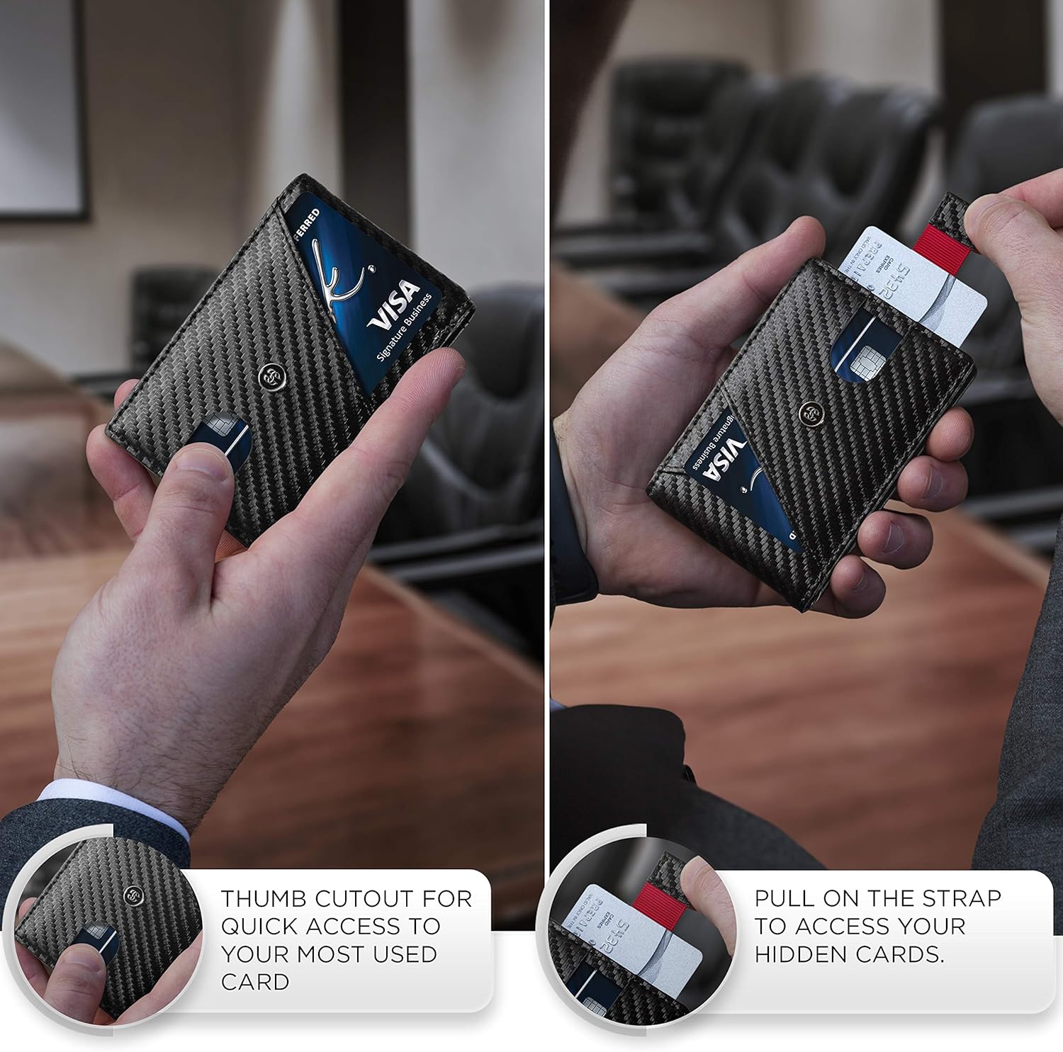 Suavell Slim Wallets for Men. RFID Money Clip Wallet, Slim Wallet, Thin Front Pocket Credit Card Wallet, Minimalist Bifold (Captain Black Pilot) - Image 5