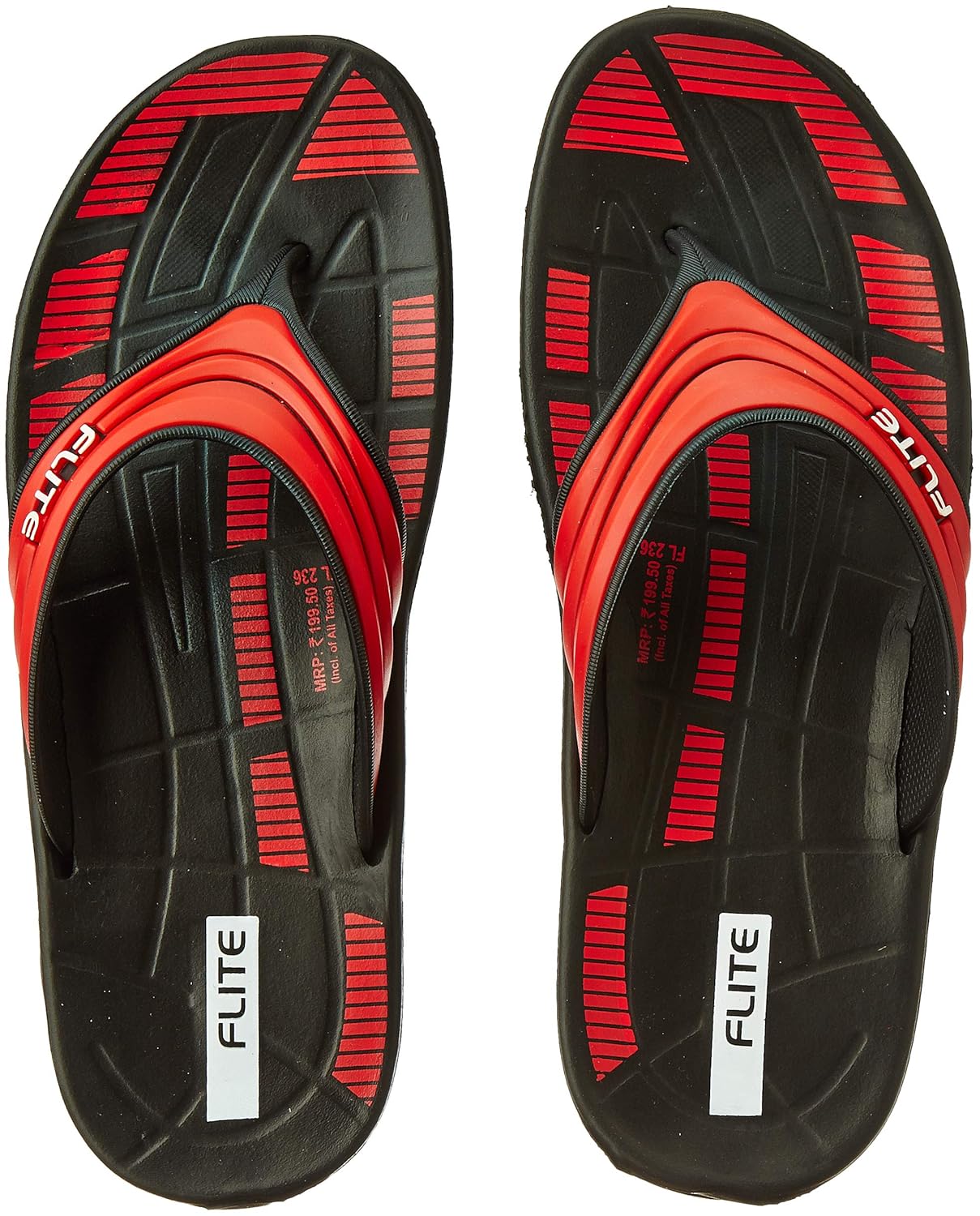 FLITE Men Black Red Flip Flops Thong Sandals (FL0236G) Amazon.in Fashion