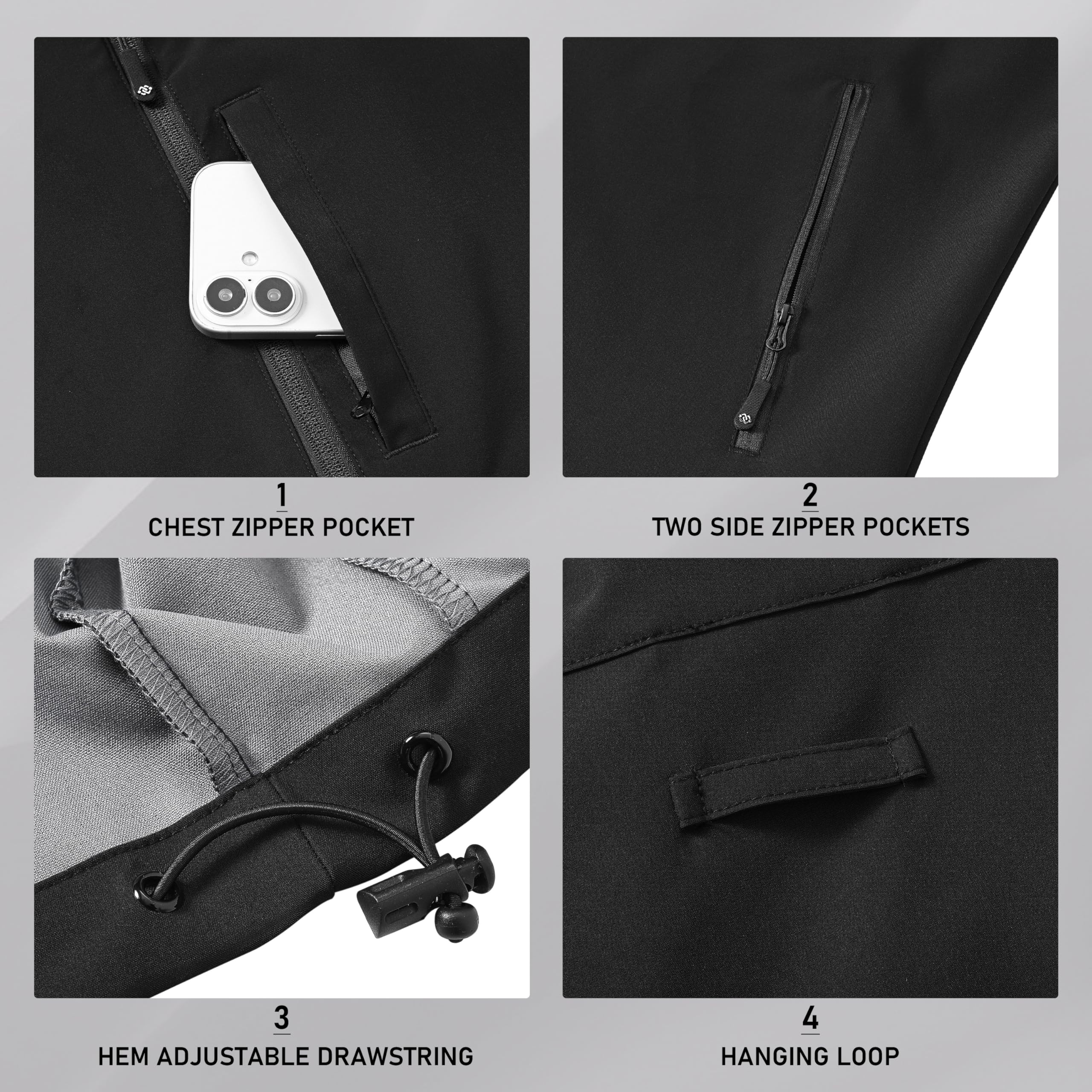 MoFiz Hombre Chaleco Softshell Cortavientos Ultraligero de Ciclismo Exteriores con Bolsillos Cremallera
