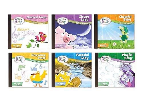 Brainy Baby CD de música Música original escuchada en videos de Brainy Baby Clásica, canciones de cuna, canciones de baile y canción Juego de 6