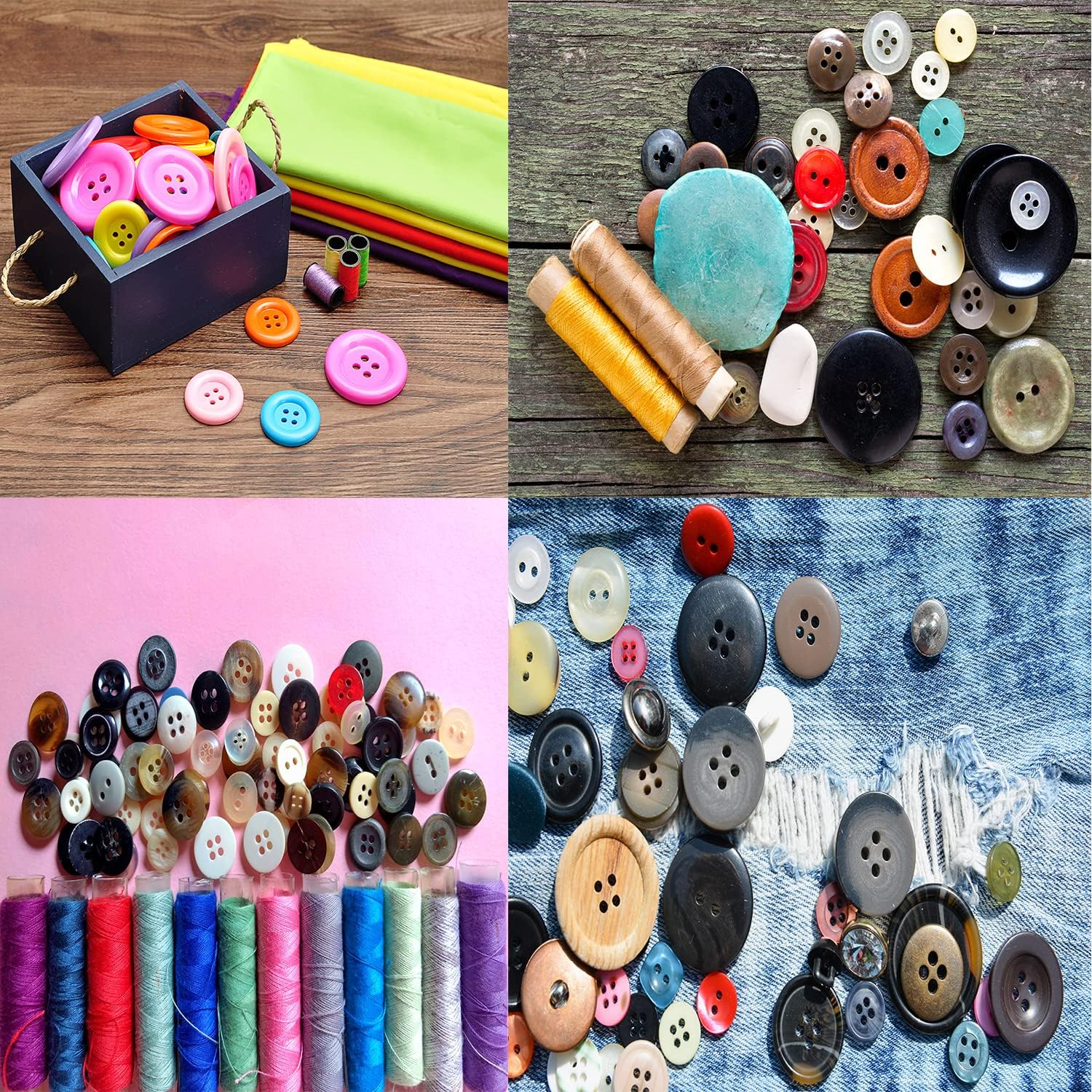 Resin Buttons, Assorted Sizes Buttons, for Crafts Sewing DIY Manual Button Painting DIY Handmade Ornament Buttons, About 660(Multicolor Combination 1)