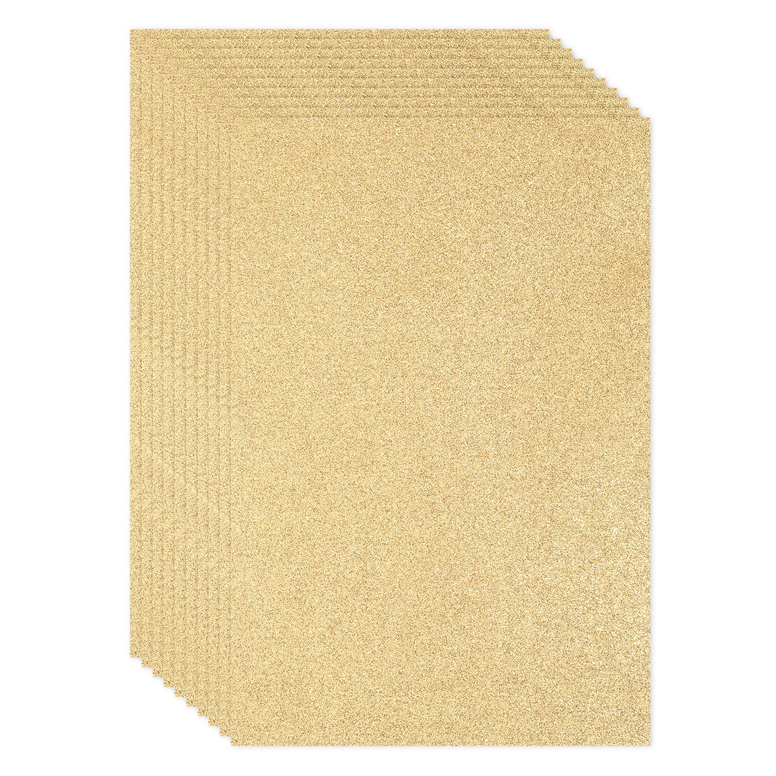 PATIKIL Light Gold Shiny EVA Glitter Foam Sheet 11 x 8 Inch 2mm Thick Sparkle EVA Glitter Felt for Crafts DIY Project 10 Pcs