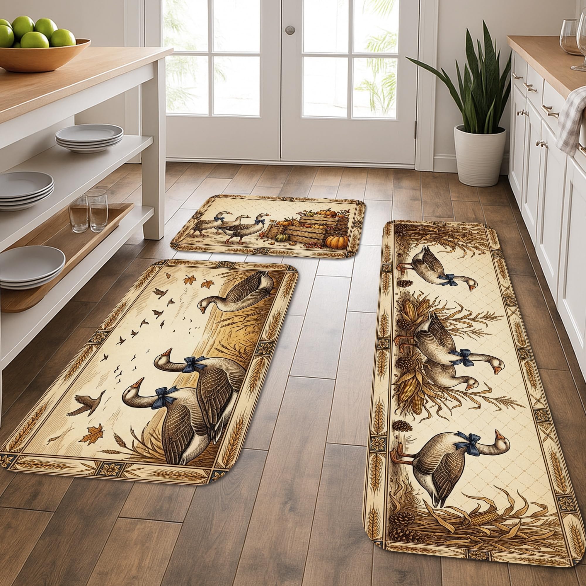 Tapis de cuisine au style automnal pour réchauffer l'ambiance de votre buanderie et évier