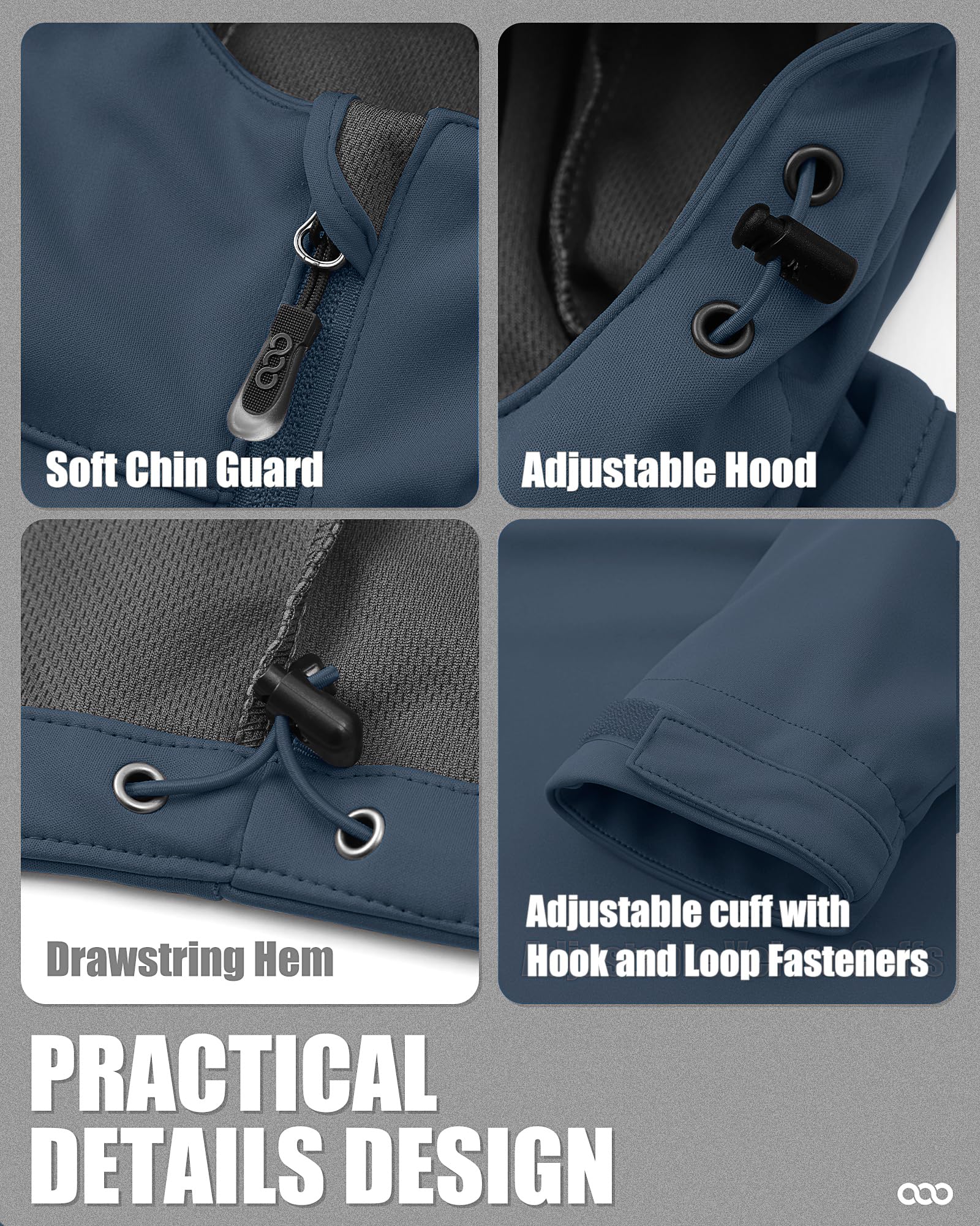 33,000ft Chaqueta Softshell para hombre con capucha, impermeable, cortavientos, ligera, para exteriores, senderismo, viajes
