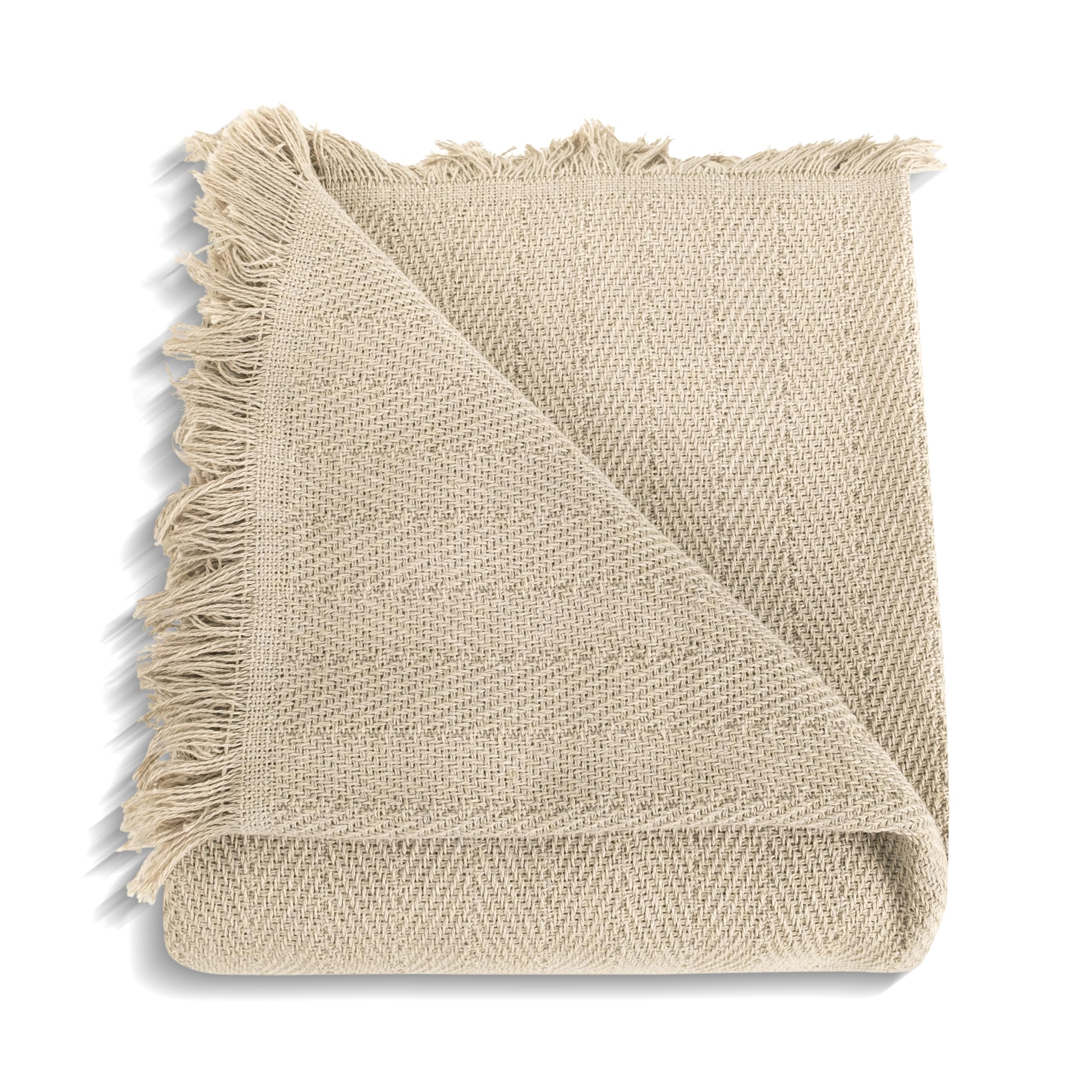 Milam London Sofa Throws Large 3 Seater, Beige, 180 x 300 cm - Image 3