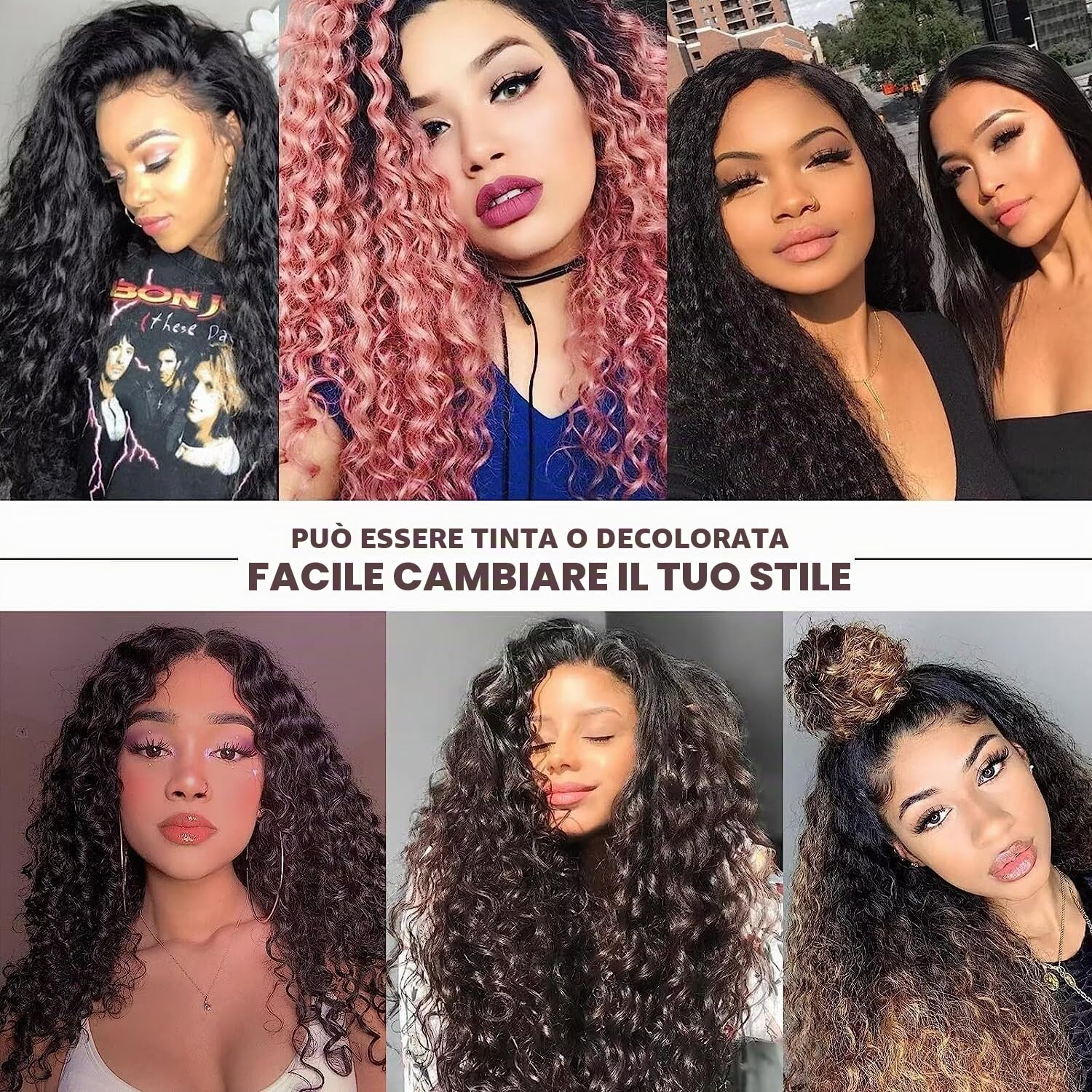 Capelli Umani Ricci 100% Naturale Brasiliano Capelli Veri Tessitura Ricci 10A Human Hair 1 Bundles 22 Pollici Water Wave Colore Naturale